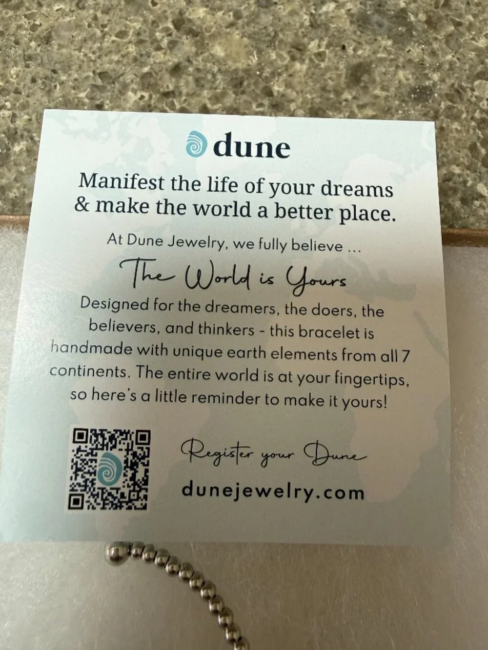 DUNE CUFF bracelet SAND from 7 Continents ADJUSTABLE Silver STAINLESS NEW